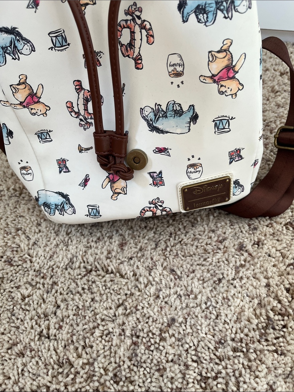 Loungefly Disney Cream & Brown Winnie the Pooh Mini Backpack - Picture 7 of 8